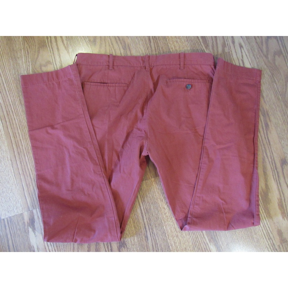 J.Crew Driggs Slim Fit Chino Pants‎ Mens 34x34 Rust Red Brown Cotton H5084 SP18